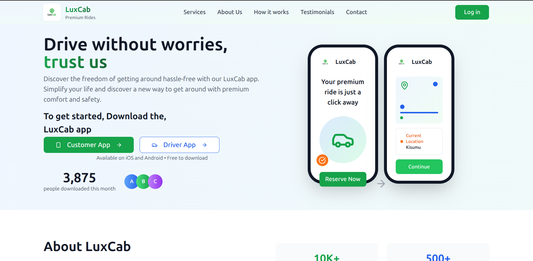 LuxCab Online Taxi App